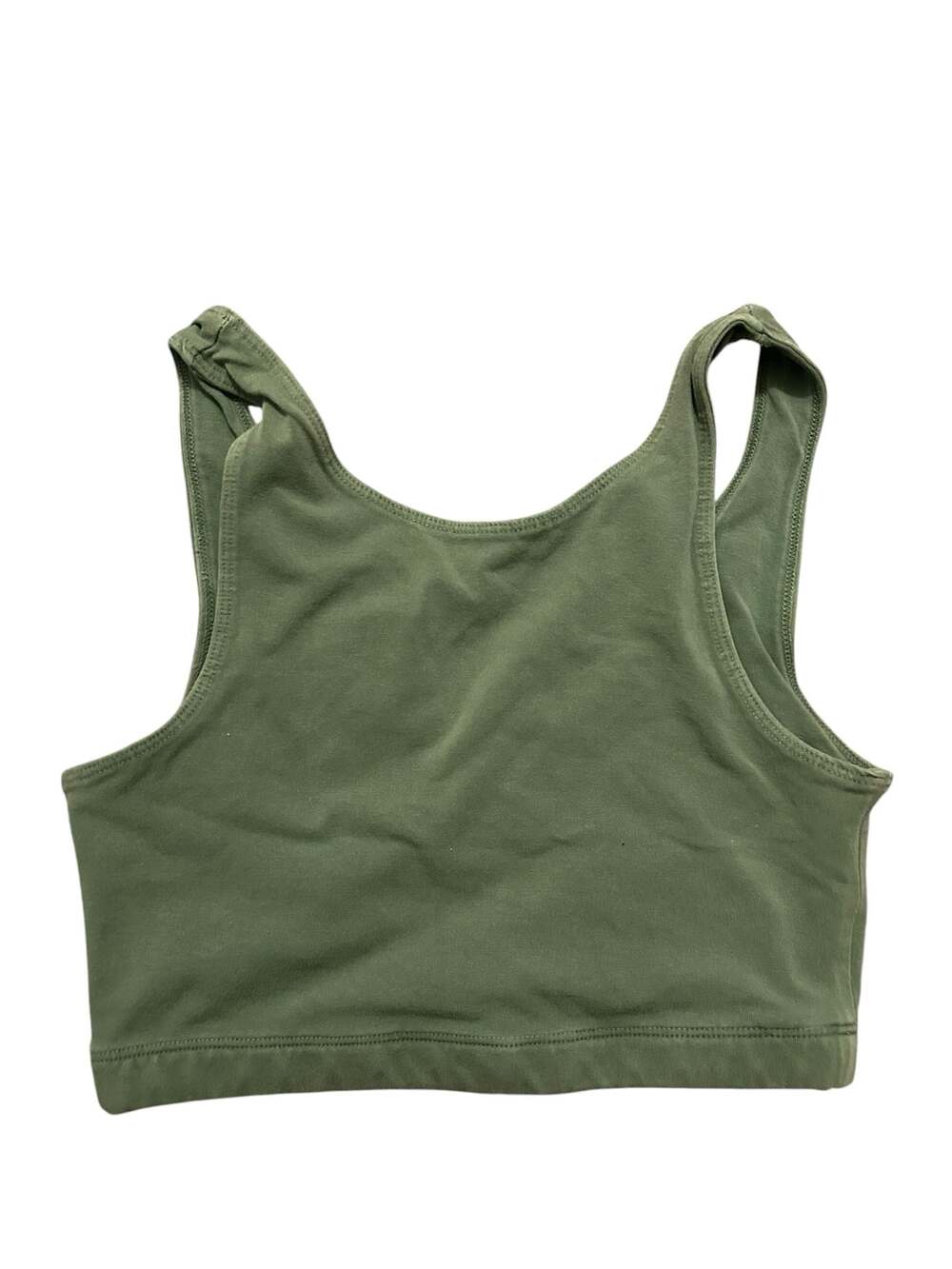 Back Beat Co. Organic Cotton Scoop Neck Sports Bra Olive Green XS - Picture 3 of 3